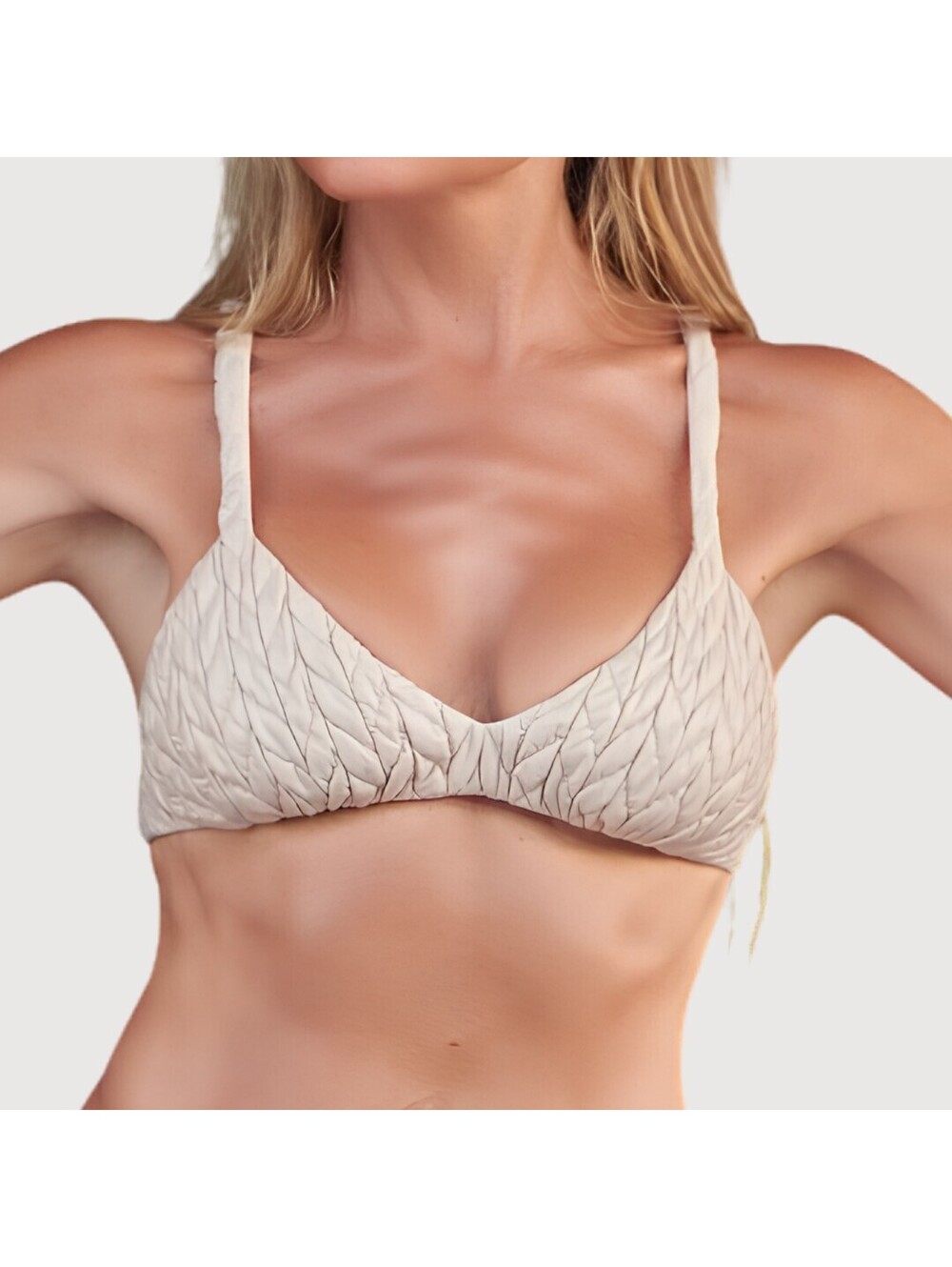 SKIMS Quilted Triangle Bralette Cream 2XL